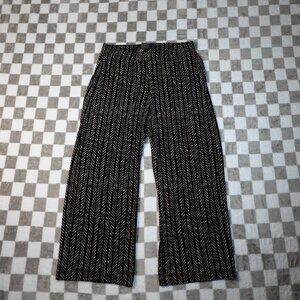 Chico's fluid travelers pants 2 striped zig zag print  choc chip white 18